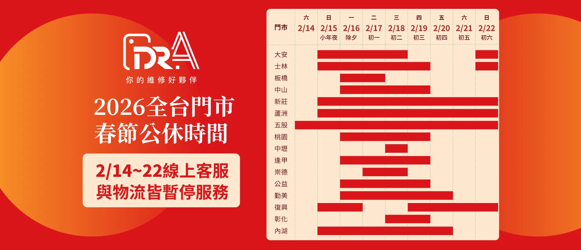 春節營業時間調整公告-iPhone維修推薦