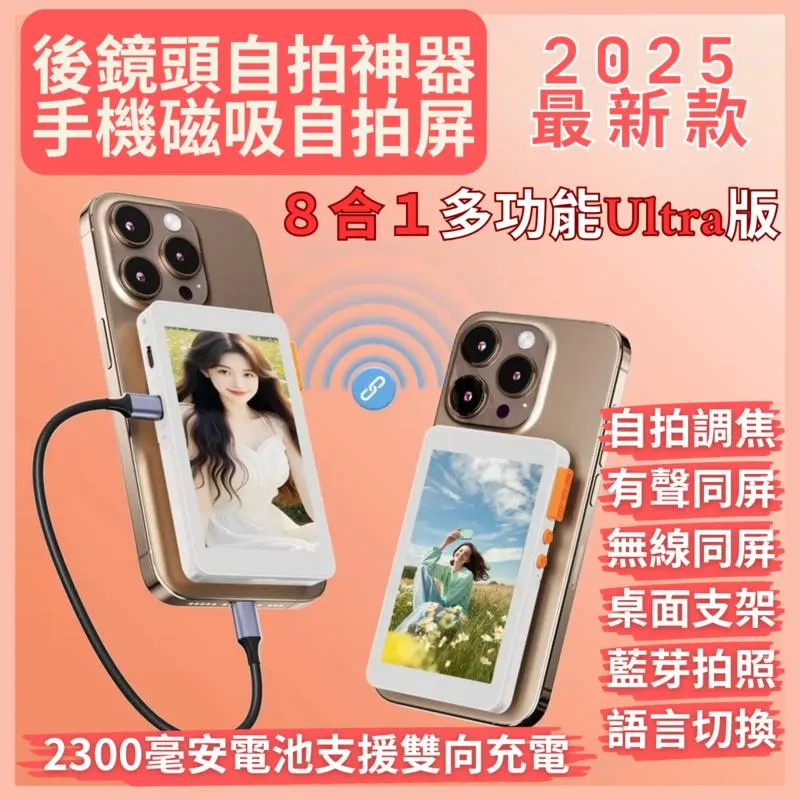 NanoPick 2025最新8合1Ultra版 手機後置鏡頭投屏器 自拍直播攝影同步器 iPhone三星