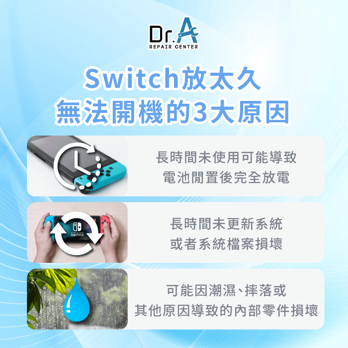 無法開機原因-Switch放太久無法開機