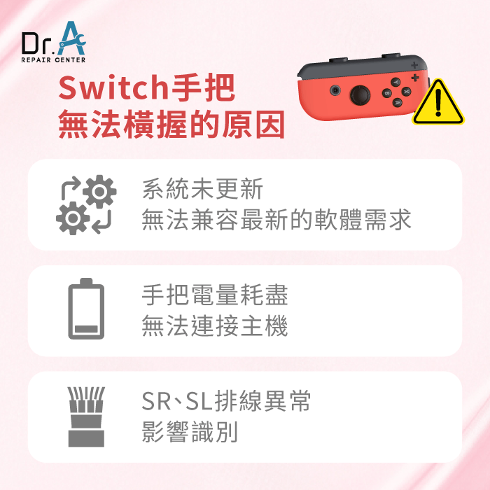 Switch手把無法橫握原因-Switch手把維修推薦