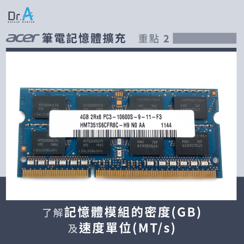 認識記憶體模組規格-Acer筆電記憶體要擴充嗎