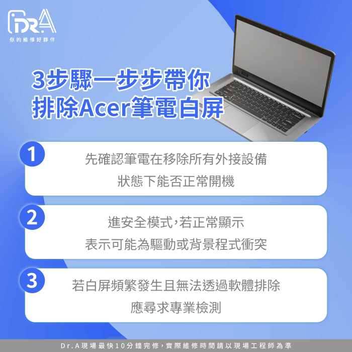 Acer筆電白屏解決方法-Acer筆電螢幕白屏