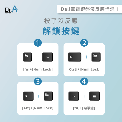 確認是否被系統鎖住-Dell筆電鍵盤沒反應