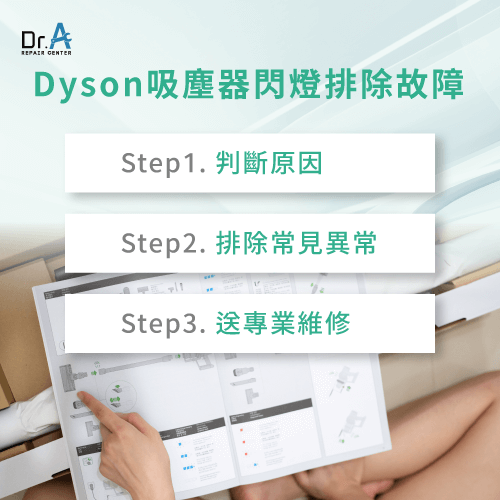 排除故障-Dyson 吸塵器 閃燈