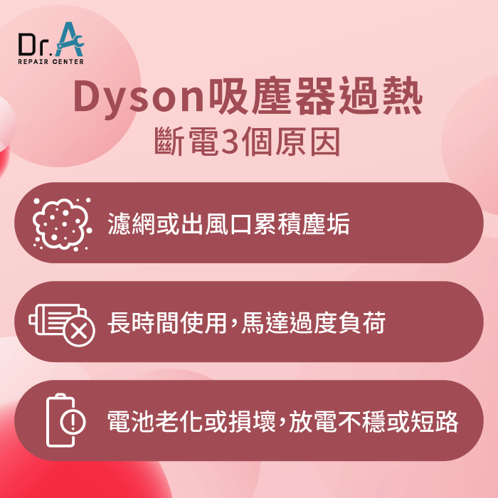 Dyson吸塵器過熱怎麼辦?3個方法預防及解決過熱情況Dr.A Dyson維修中心