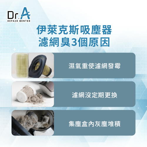 伊萊克斯吸塵器濾網臭怎麼洗?3大清洗階段帶你去除吸塵器異味Dr.A伊萊克斯維修中心