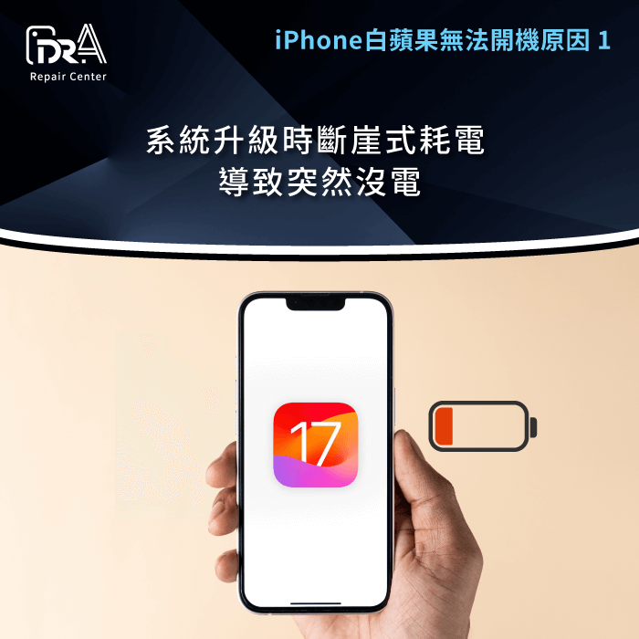 系統升級時突然沒電-iPhone白蘋果無法開機