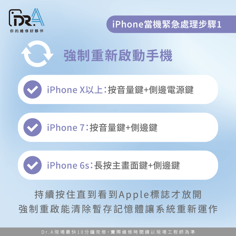 iPhone強制重啟-iPhone記憶體不足當機