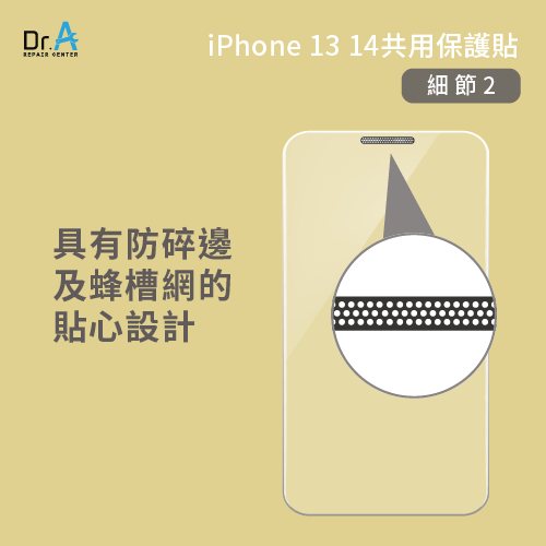 iPhone保護貼具有防碎邊及蜂槽網設計-iPhone 13 14保護貼共用嗎
