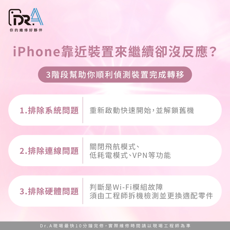透過3階段排除(系統、連線、硬體),可有效解決iPhone資料轉移卡住情況 3階段處理iPhone轉移偵測不到情形-iPhone轉移偵測不到