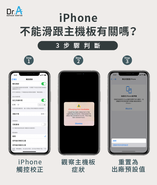 3步驟判斷iPhone不能滑動是否跟主機板有關-iPhone螢幕不能滑