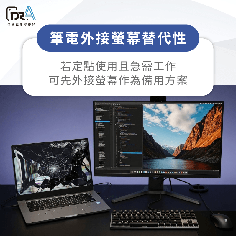 無移動需求可善用外接螢幕,作為替代省錢方案 外接螢幕的替代性與使用情境-筆電螢幕壞掉要修嗎