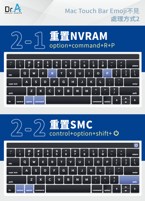 重置NVRAM及SMC-Mac Touch Bar功能列消失