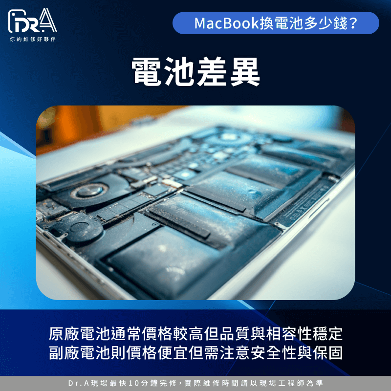 原廠與副廠電池價格差異-Macbook換電池多少錢
