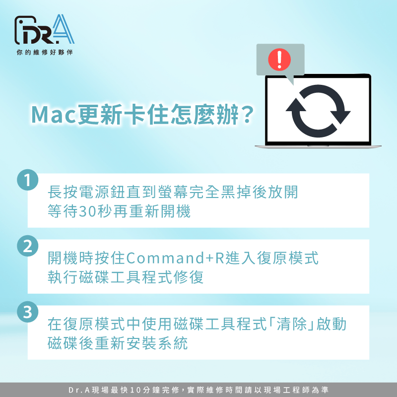 Mac更新卡住處理流程-Mac更新卡住