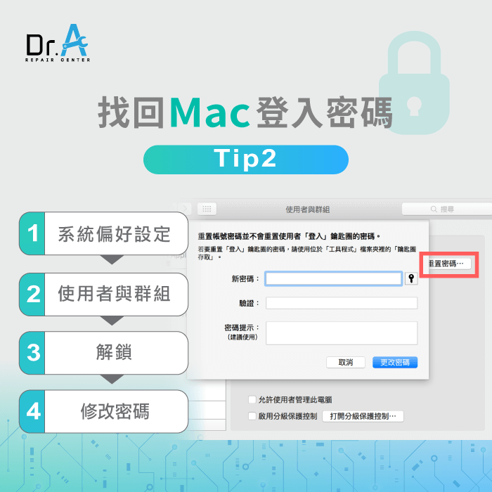 Mac忘記登入密碼-登入其他使用者