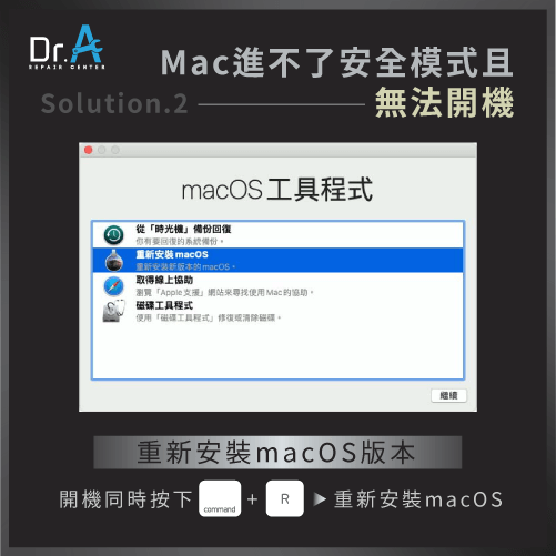 Mac無法進入安全模式-重新安裝macOS