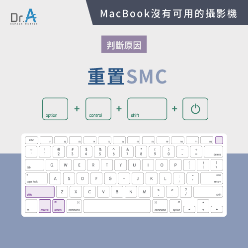 重置SMC-MacBook沒有可用的攝影機