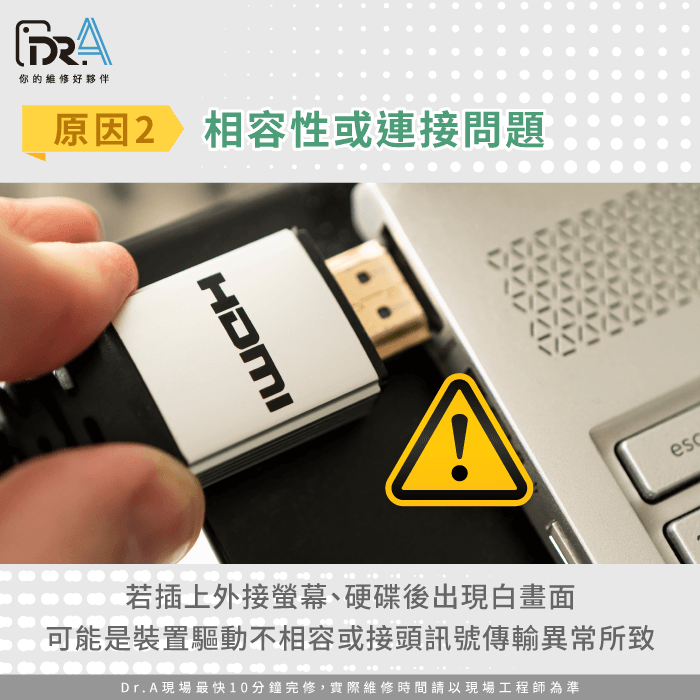 相容性或連接問題-MSI筆電螢幕白屏