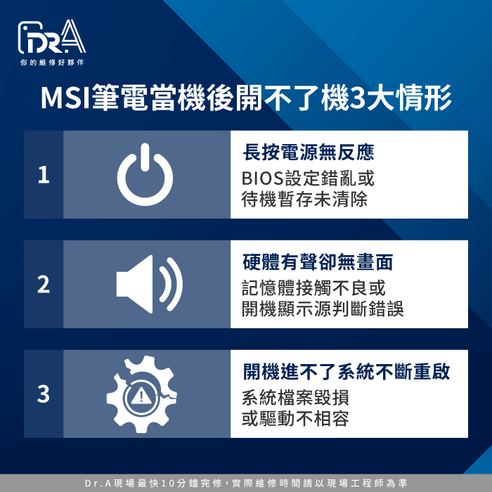 MSI筆電當機後開不了機3大情形-MSI筆電當機開不了機