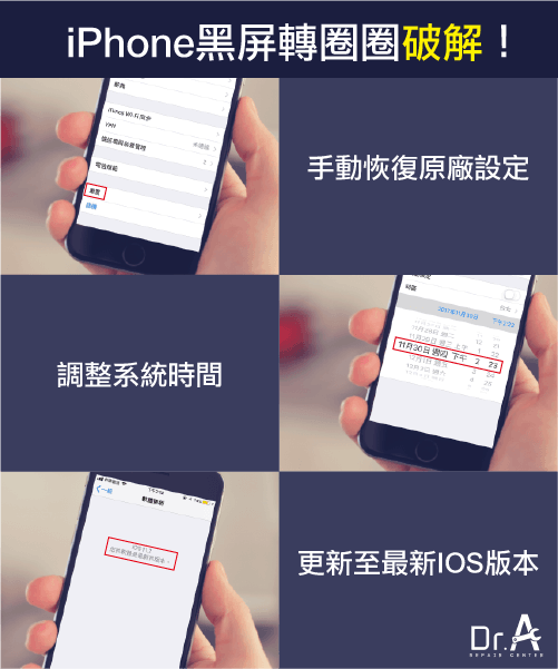 3招解決iPhone黑屏轉圈圈問題-iPhone黑屏轉圈圈,iphone維修,iphone換電池,iphone維修中心,台中iphone維修,台中iphone備份,台中mac重灌,台中mac維修,台中蘋果維修,台中Apple維修中心