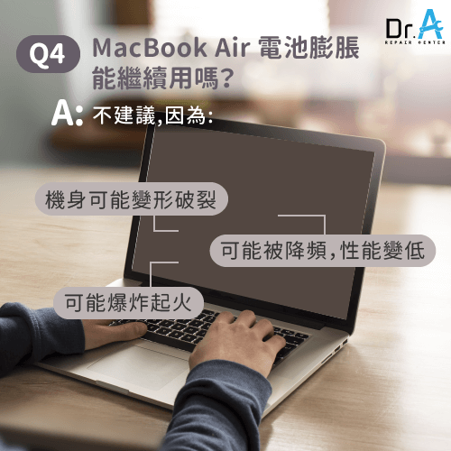 MacBook Air電池膨脹繼續用-MacBook Air 電池膨脹