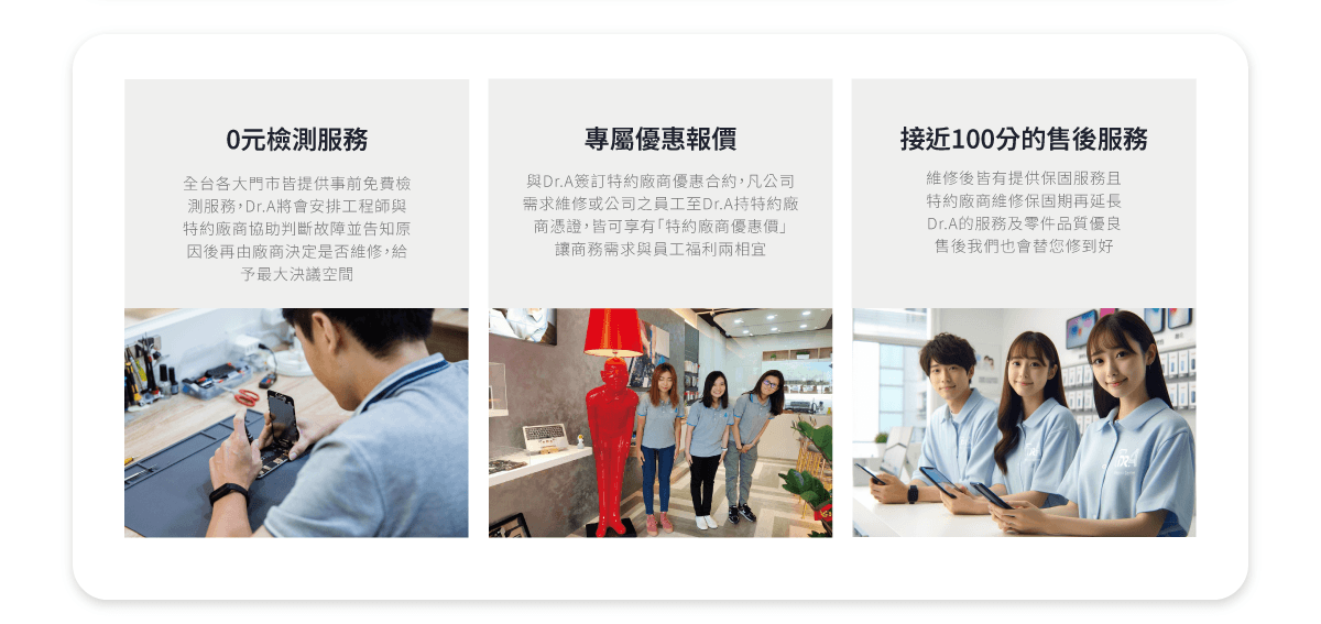 Dr.A維修集團資源整合-專業零件備料供應與維修資訊系統對接